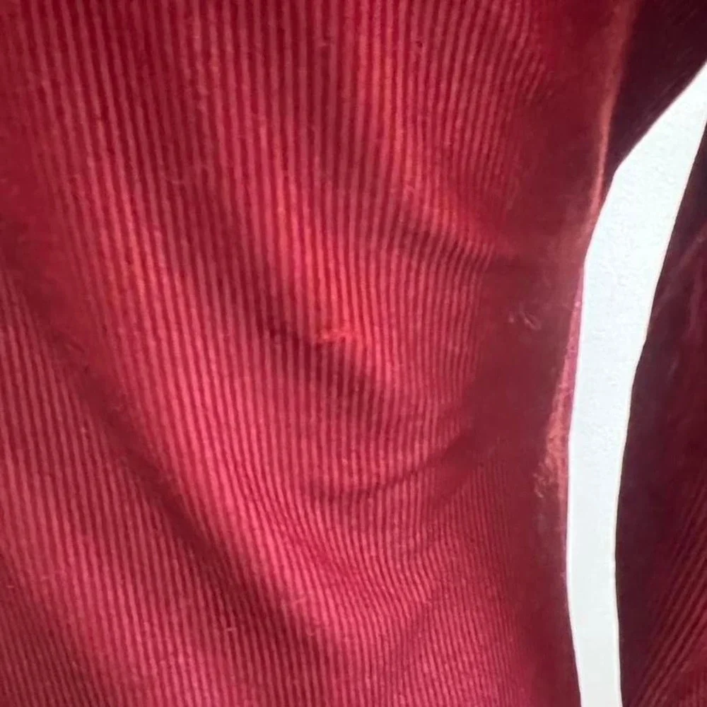 Coldwater Creek Burgundy Ribbed Velvet V-Neck Maxi‎ Dress PXS Red 3/4 Sleeve